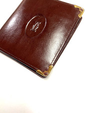 PORTAFOGLIO CARTIER VINTAGE MUST CC IN PELLE QUADRATA GOFFRATA BIFOLD FRANCIA...
