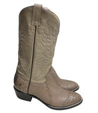 Vintage Don Cuco Brown Ostrich Quill Boots Men’s 28.5/US 10B Brown Round Toe