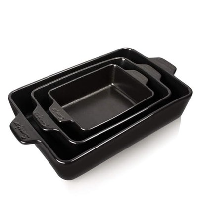 Keramik Backformen Set, rechteckige Backform Lasagne Pfannen für
