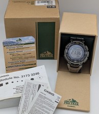 Casio Pro Trek PRG-240T Titanium Bracelet Digital Watch.Compass.Altimeter.Thermo