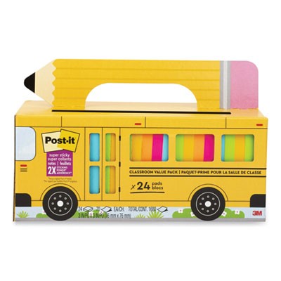 Notes Super Sticky NOTE,3X3,SPR STCK,24P,AST 654-24SSBUS 3M/COMMERCIAL TAPE