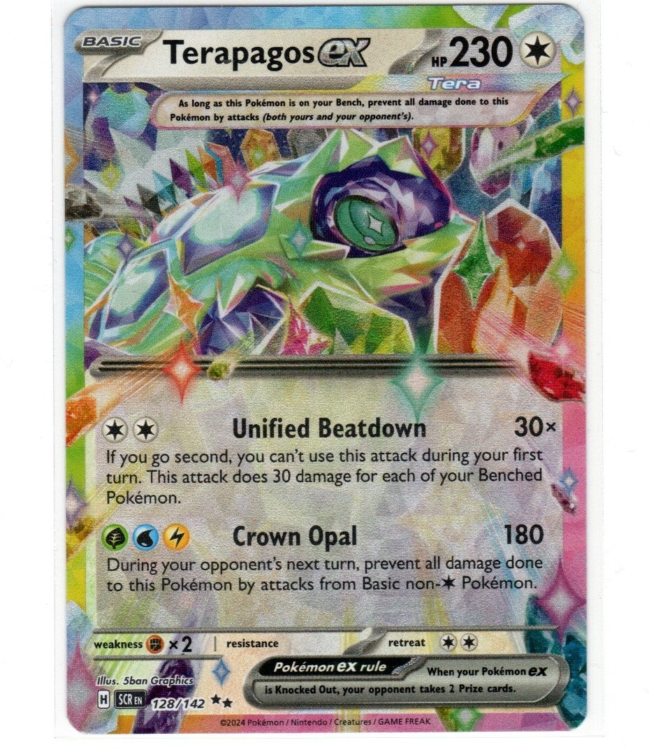 Pokemon - Terapagos ex 128/142 - Double Rare Holo - Sv07 Stellar Crown