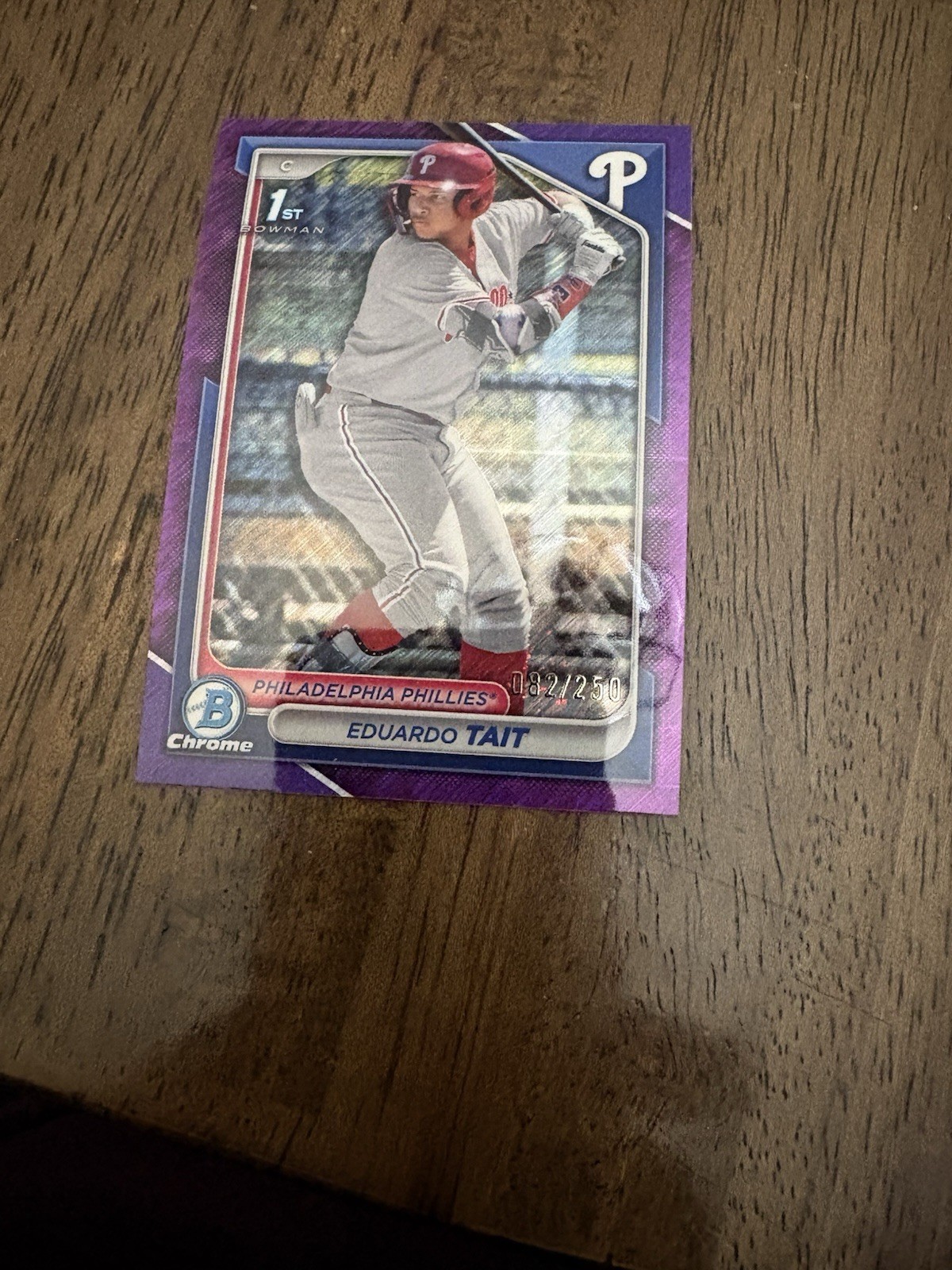 2024 Bowman Chrome 82 / 250  Eduardo Tait # BCP - 164  Purple Refractor