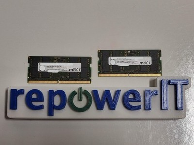 Lot of 2x Micron MTC8C1084S1SC56BD1-BC 16GB DDR5 PC5-5600B SODIMM Memory USED