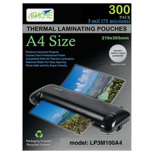300 Pack Laminating Pouches 3 mil, Holds 210 x 297 mm A4 Size 216 x 303 mm S...