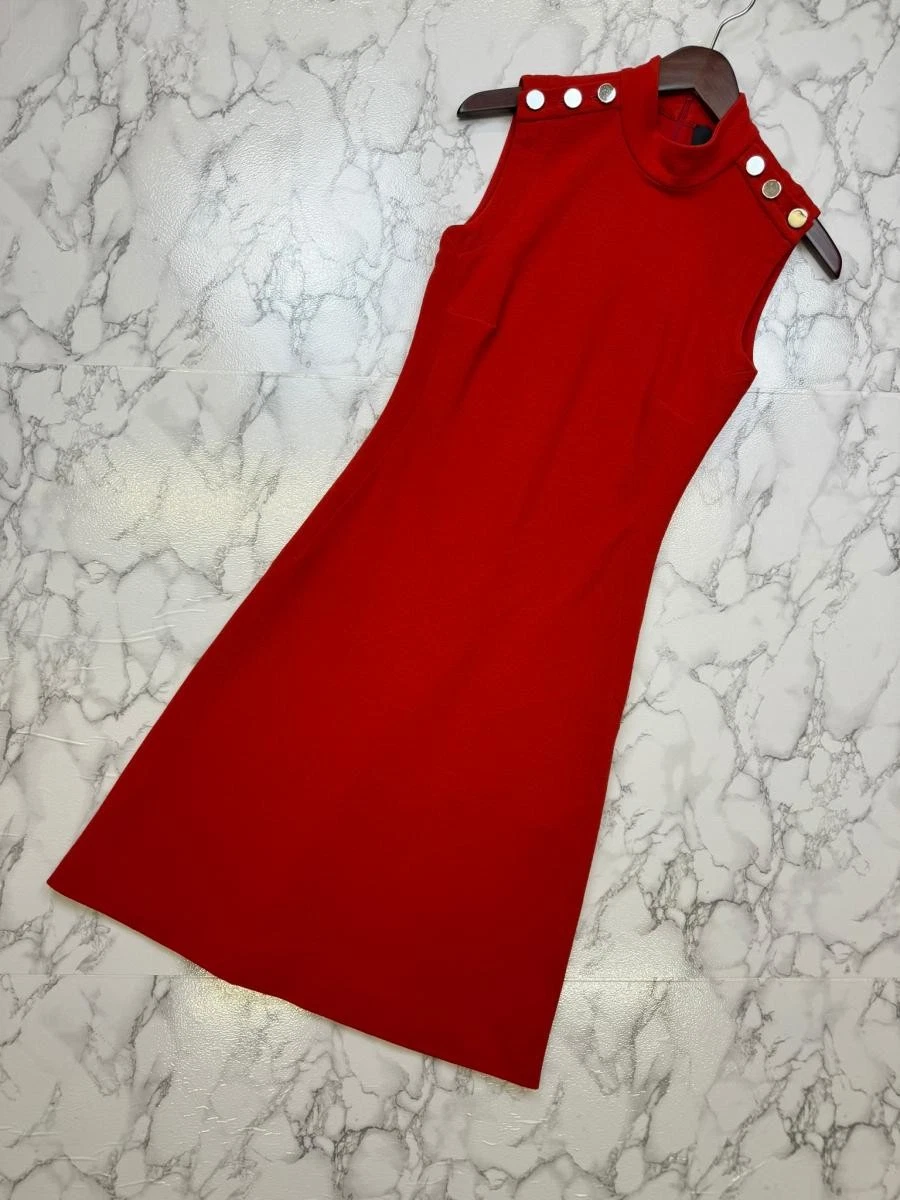 Robe Gucci boutonnée épaule 355374 rouge occasion B Xs r10_0404