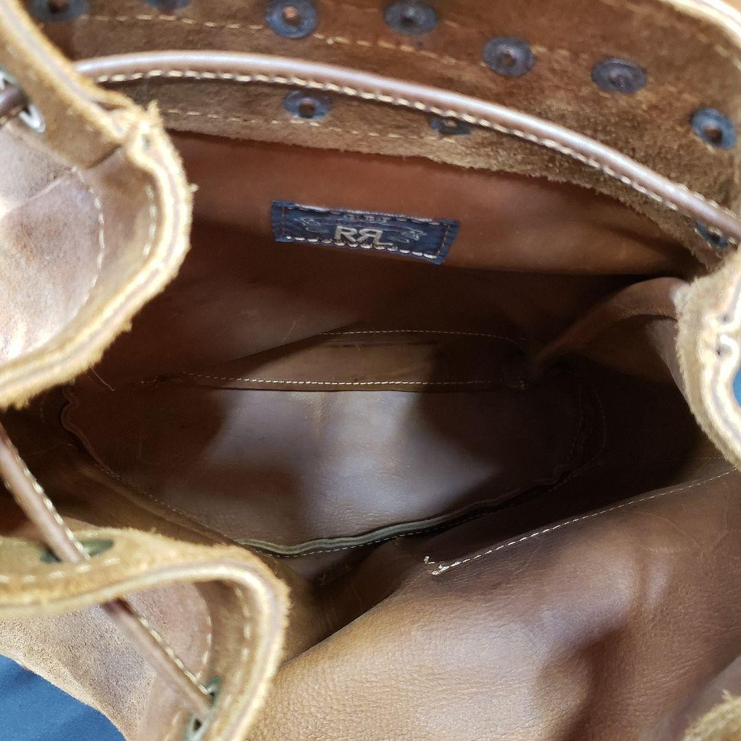 Ralph Lauren RRL Double R Suede Leather Rucksack Camel Brown