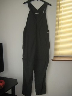 LADIES ROYAL ROBBINS LIGHTWEIGHT DUNGAREES LARGE SIZE ZIPPED LOWER LEG SECTION