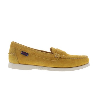 Sebago Dan Boat Roughout Womens Yellow Suede Loafers & Slip Ons Boat Shoes