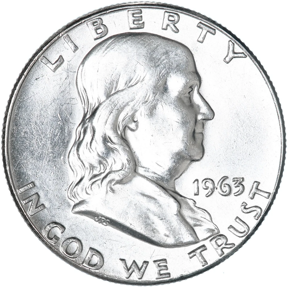 1963 P D Franklin Half Dollar 90% Silver BU 2 Coin Year Set - Image 2 of 4