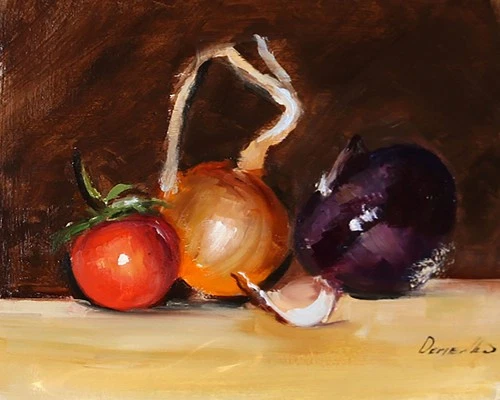 VEGETABLES  oil painting UKRAINE Demenko Natalia 8X10