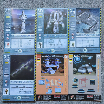 Tabletop - 6 Bastelbögen Gelände - Control Tower, Vorposten, Bunker, Barricades
