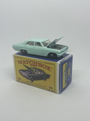 Lesney Matchbox 36 Custom Opel Diplomat Sea Foam Green. Nice Repro Box.