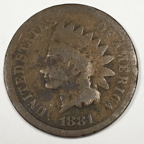 1881 United States Indian Head Cent Penny - Good (G) KM#90a -5151