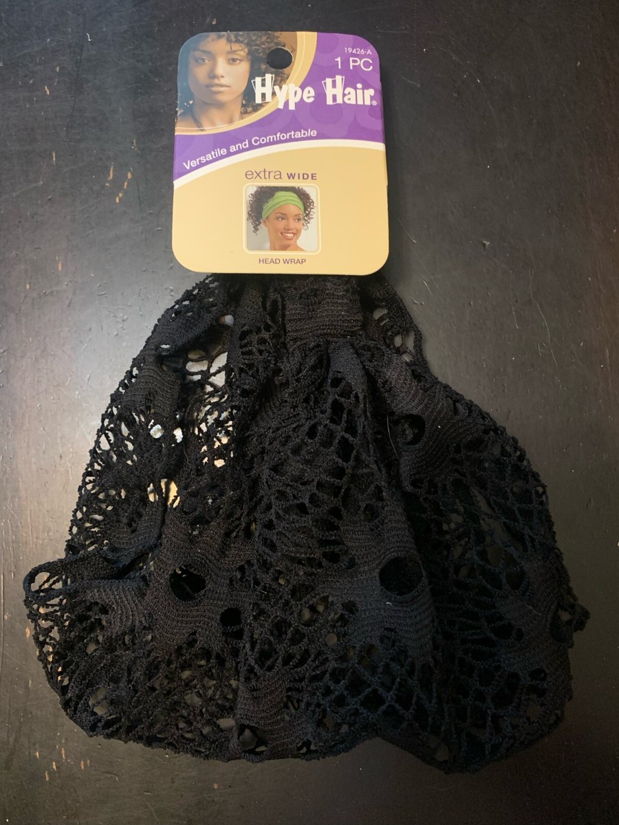 『d』 Hype Hair Versatile & Comfortable Extra Wide Black Headwrap 19426