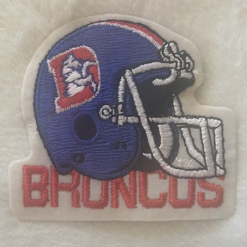 Vintage DENVER BRONCOS Sew-On Embroidered Felt NFL Football Team Helmet Patch - Picture 2 of 3