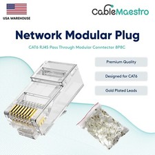 CAT6 EZ RJ45 Pass Through Modular Plug Network Cable Connector 8P8C 50-1000 Lot