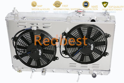Aluminum Radiator+Shroud+2×10''Fan For 97-01 Honda CRV CR-V 4cyl 2.0L l4 AT NA