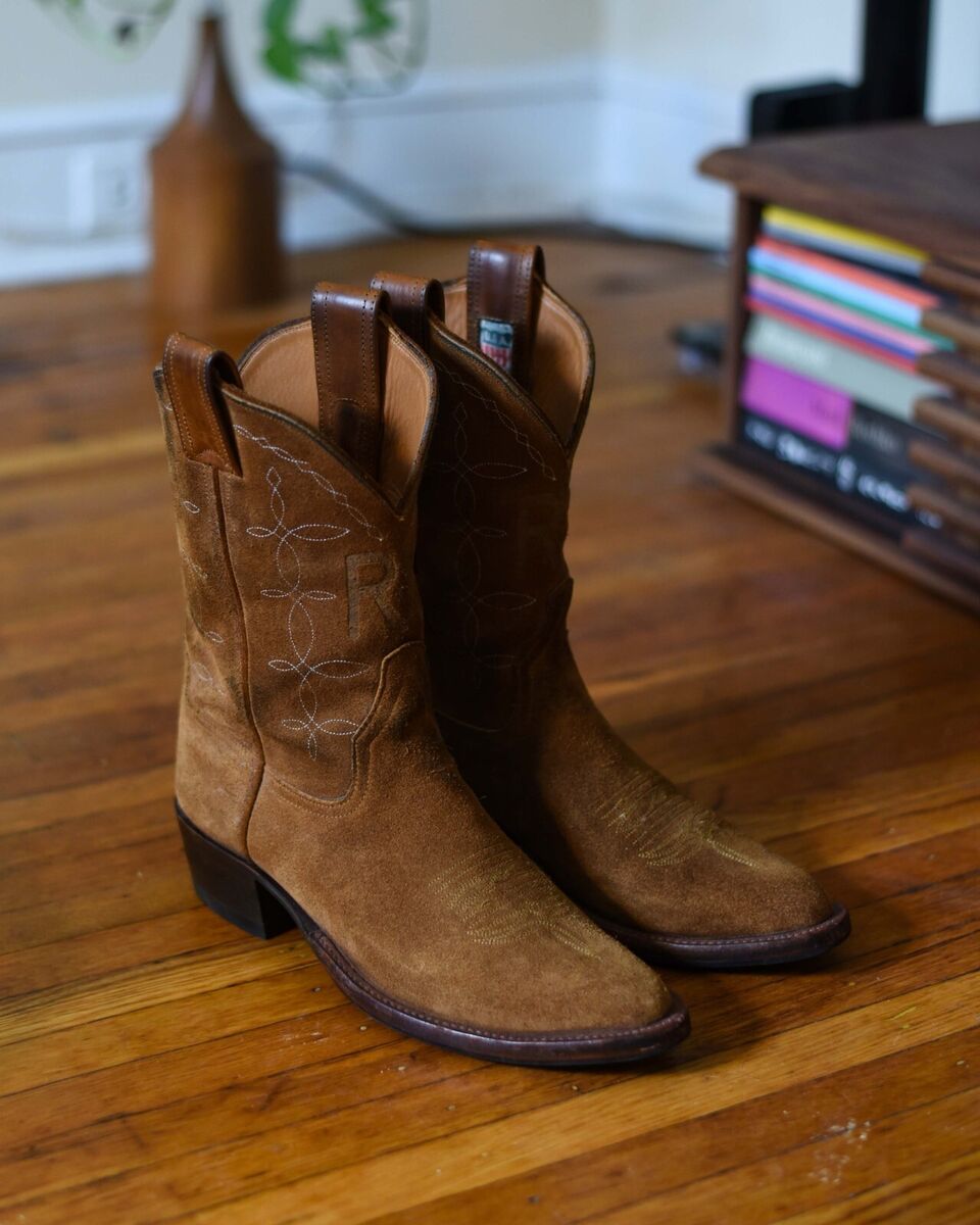 RRL Plainview Cowboy / Western Boots - Roughout Tan/Tobacco RRL Plainview Cowboy / Western Boots - Roughout Tan/Tobacco