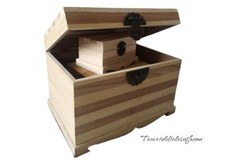 Unfinished wood storage boxes set of 3