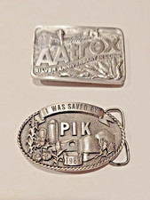 Vtg 1983 SILVER PIK 2525  Vtg AATREX SILVER FARMER BELT BUCKLE