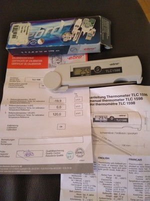 EBRO TLC-1598 precision thermometer with foldable probe Pt1000 -50 to +200 ° C