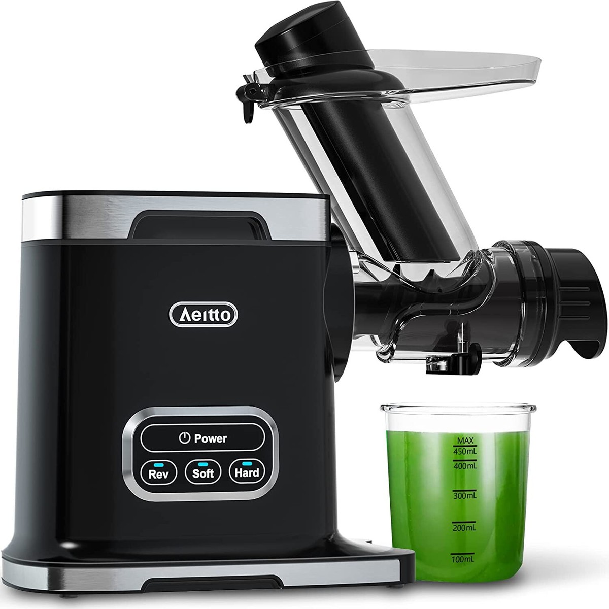 Aeitto Slow Juicer, Cold Press Juicer with Inch Wide Chute,