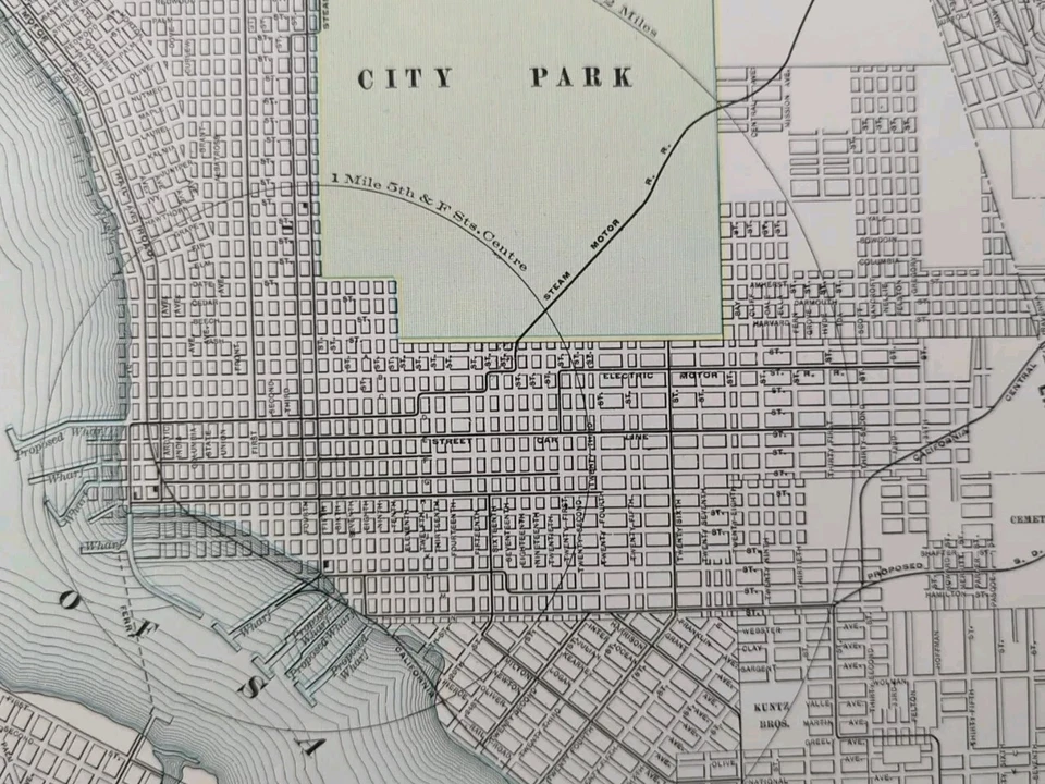 Mapa vintage 1901 SAN DIEGO CALIFORNIA 11"x14" antiguo original PUNTO LOMA CA Foto 4 de 4