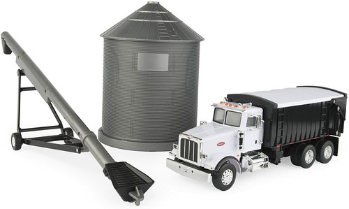 TOMY Ertl Big Farm 1:32 Scale Peterbilt 367 Straight Truck w/Grain Box & Grain Bin 46501