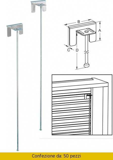 Bolis Sicura Saltap 48cm per Tapparelle Plastica - Stock 50 Pezzi