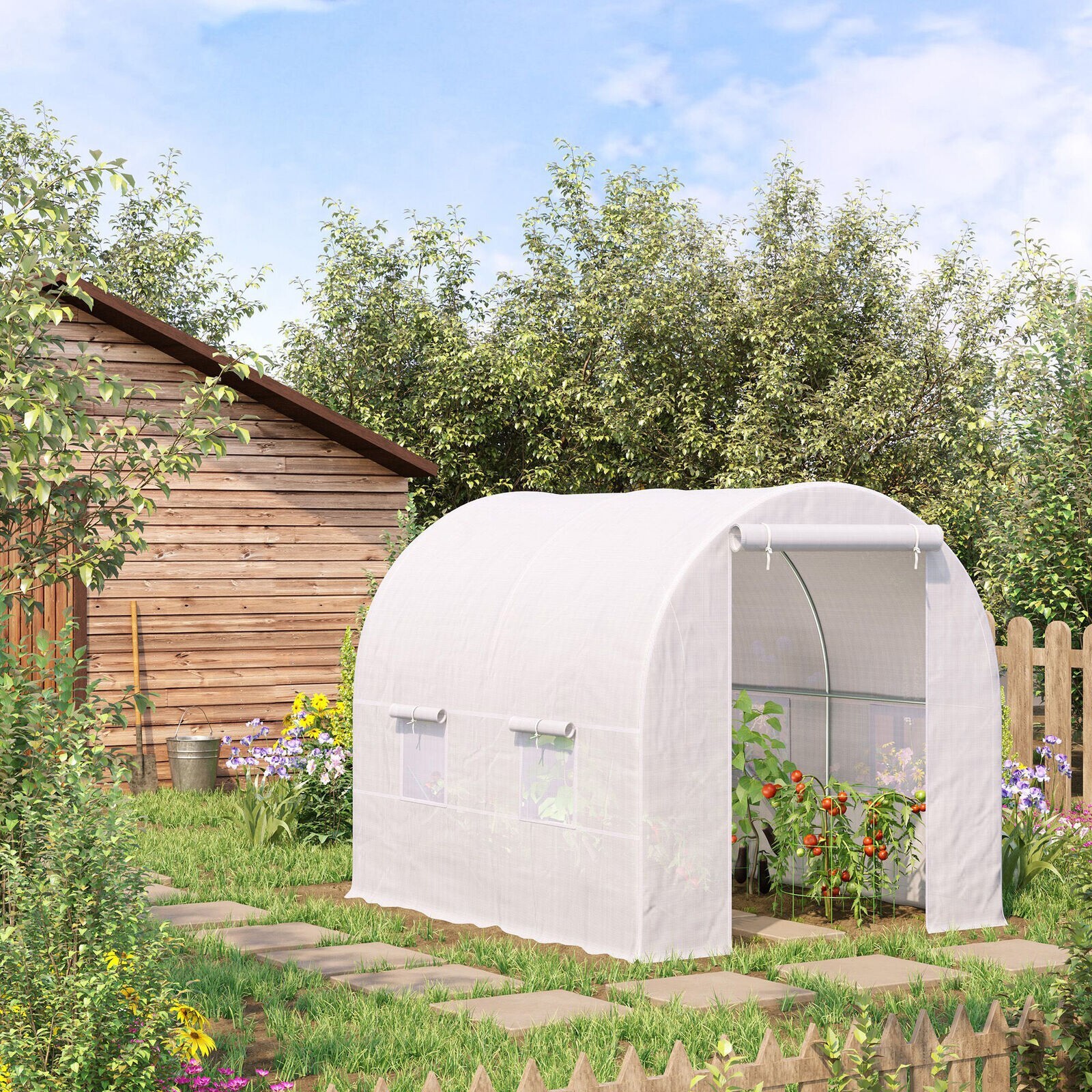 Greenhouse Solid Frame Walk-in Garden Grow Large Insect Poly Tunnel