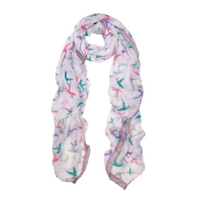 Elegant Multi Color Swallow Bird Print Fashion Scarf Wrap - Diff Colors Avail