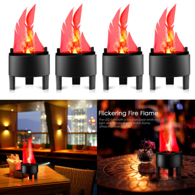 4Stück LED Flammenlicht Feuer Dynamisch Effektlicht Hänge simuliert Flamme Licht