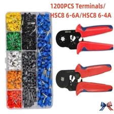 Wire Connector Cable TerminalPlier Block Cord Tube Suit Crimping Sleeve 1200Pcs