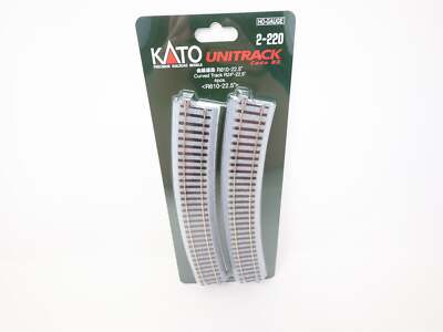 KATO 2-220 HO Scale, Unitrack 24'' R Curve 22.5° Track (4), Code 83