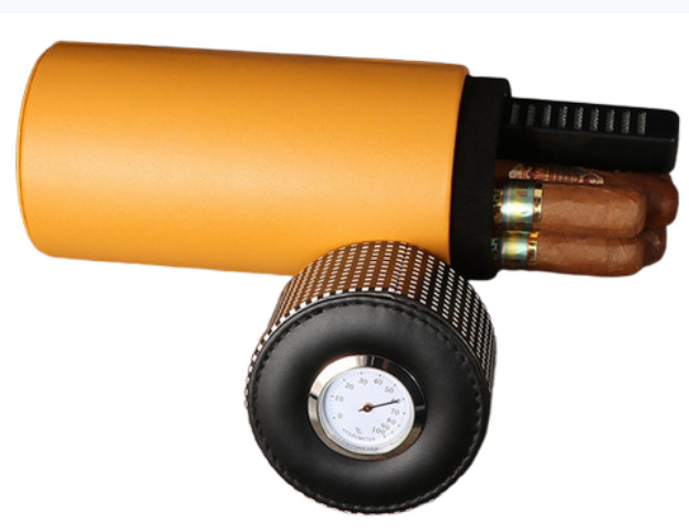 Caja de almacenamiento de cigarros bolsa de barril madera de cedro sellada estuche soporte hidratante ZX-43