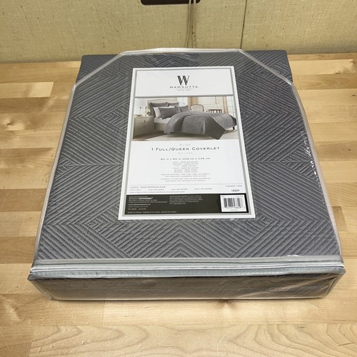 Wamsutta Bliss Quilted Coverlet Full/Queen 90” X 94” Frost Grey - Picture 3 of 4