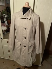 Gil Bret Ladies Beige Cotton Lined Mid Length Trench Coat Size 12