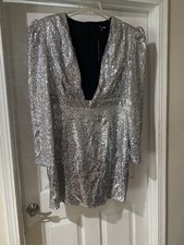 Women’s Dress Fashion Nova Silver Sequin 3XL