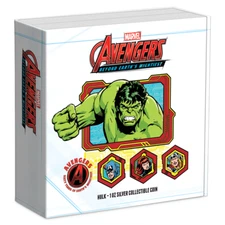 2023 Niue Marvel Avengers 60th Ann. Hulk 1oz Silver Colorized Proof Coin
