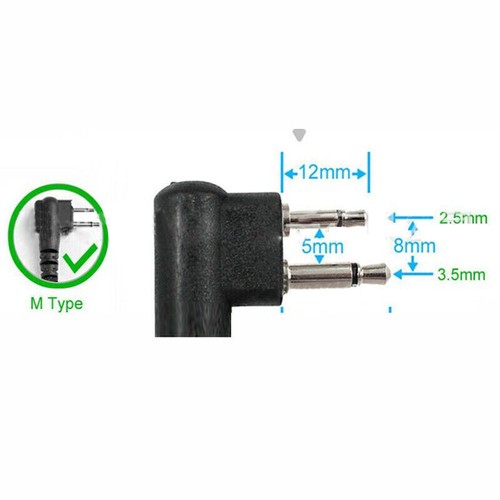 2Pin M Type Extension Adapter Cable for Motorola GP308 CP200 CP040 Radio Headset - Zdjęcie 8 z 8