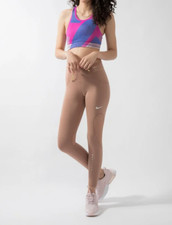 Nike Women's Speed Icon Clash Desert Dust 7/8 Running Tights DD2287-283 Sz S/M