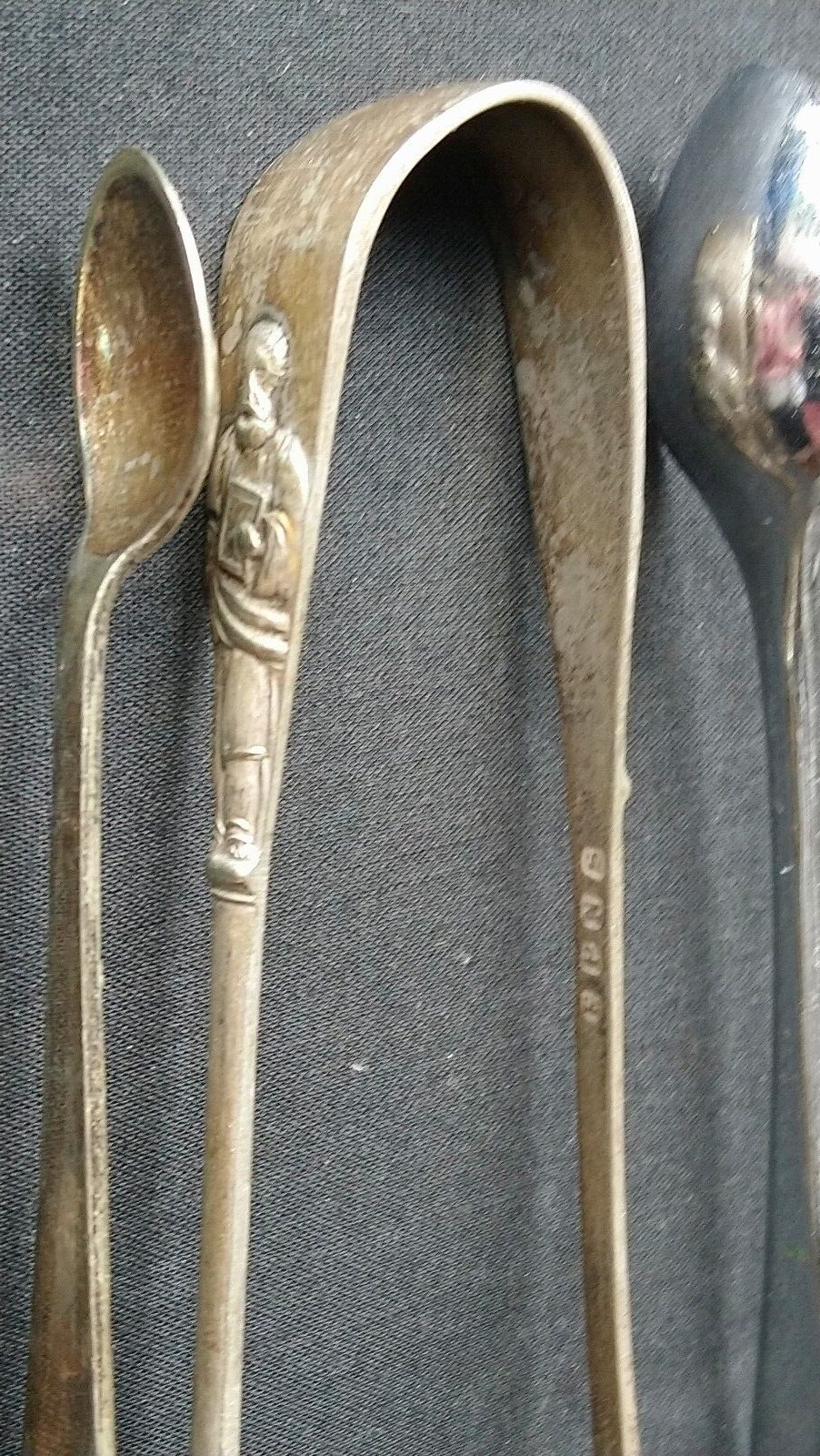 VINTAGE COLLECTION 5 SUGAR LUMP TONGS DOUBLE SPOONS EPNS CHROME & 1