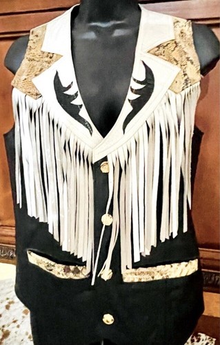 Genuine calf hide and snake skin vest Women’s Medium