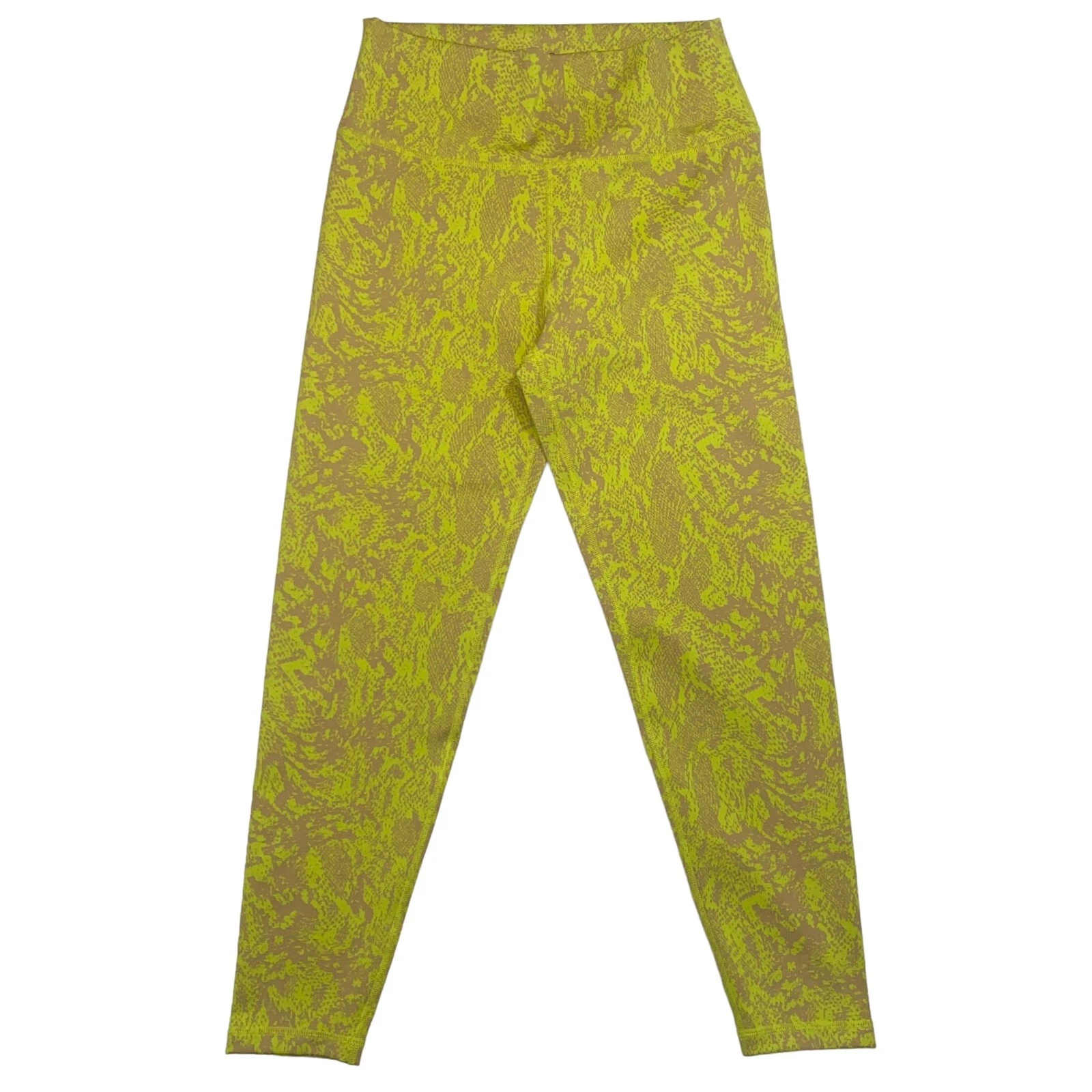 sweaty-betty flatter me neon camel snake jacquard 7/8 leggings