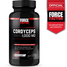 Force Factor Cordyceps 1000 MG, Enhance Endurance and Intensify Desire, 60 Count