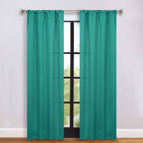 Solid 36" Wide Machine Washable Room Darkening Blackout Curtains, Set of 2 - Picture 38 of 317