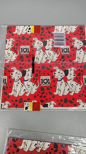 Vintage Disney 101 Dalmatians Gift wrap 3 Sheets New 1 Sealed - Picture 4 of 6