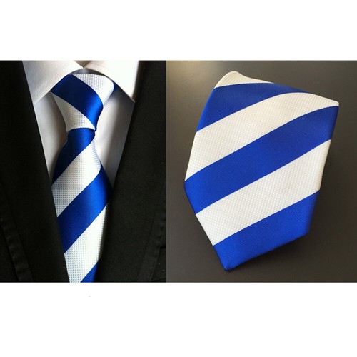 Men Classic 8CM Wide Stripe Neck Tie Colorful Jacquard Wedding Party Necktie - Picture 6 of 16