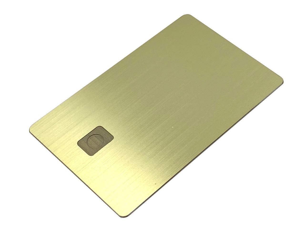 Heavy Metal Stainless Steel Credit Card Blank w/ Chip Slot & Mag Strip Gold